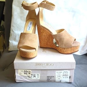 NWT Jimmy Choo Neyo Suede wedges sz 6.5